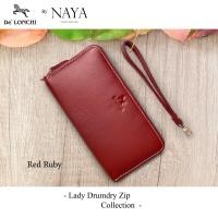 ราคา กระเป๋าสตางค์หนังวัวแท้ DeLonchi Lady Drumdry Zip Lock Collection by NAYA กระเป๋าซิบรอบหนังดรัมดราย สีสันสดใส ทนทาน (16424462332)