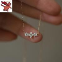 ราคา สร้อยทอง18kแท้ สร้อยคอจี้ เพชรเต็มสี่ใบโคลเวอร์สร้อยคอผู้หญิงหรูหราแฟชั่นกระดูกไหปลาร้าโซ่เครื่องประดับที่เรียบง่าย (20227798755)