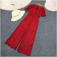 ราคา 7915 จั๊มสูทขายาว ผ้าลูกไม้ มีหลายสีเลื่อนดูในโพส แขนตุ๊กตา เสื้อผ้าแฟชั่น งานบุญ งานบวช (16980291905)