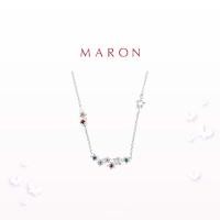 ราคา MARON สร้อยคอดาวนพเก้า เสริมดวง I Nine Lucky Stars Necklace เงินแท้ พลอยแท้ ชุบทองคำขาว White Gold พร้อมส่ง (12502380648)