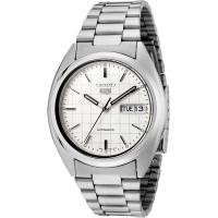 ราคา Seiko Mens SNXF05 Seiko 5 Automatic White Dial Stainless Steel Watch (15917094097)