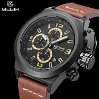 ราคา นาฬิกาข้อมือ นาฬิกาข้อมือชาย นาฬิกาข้อมือแฟชั่น สายหนังสีน้ำตาล MEGIR Watch รุ่น TG01 BR (100222657)