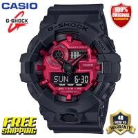 ราคา ต้นฉบับ G Shock GA700 ผู้ชายกีฬานาฬิกาคู่แสดงเวลา 200 เมตรกันน้ำกันกระแทกเวลาโลก LED แสงอัตโนมัติรับประกัน 4 ปี GA 700AR 1A ใหม่แท้ (20352833108)