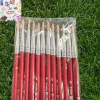 ราคา ภู่กันพานทอง ด้ามสีแดง หลากหลายขนาด (15900296783)