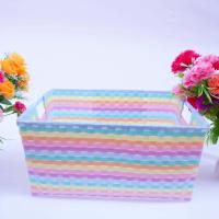 ราคา ตระกร้าสาน เส้นพลาสติกสาน ตะกร้าสานพลาสติก ตระกร้าจ่ายตลาด ตะกร้าใส่ผ้า ตระกร้าใส่ของ ตระกร้า ตะกร้าสาน หูเจาะ (18101196899)