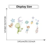 ราคา น่ารักสัตว์ไดโนเสาร์แมว Alpaca วอลล์เปเปอร์ภาพวาดอนุบาลห้องเรียนห้องเด็กพื้นหลังตกแต่งผนังตกแต่งดาวดวงจันทร์โลกสติ๊กเกอร์ติดผนัง (16312555380)