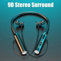 ราคา 2023 New Bluetooth 5 3 Wireless Earphones Neckband Sports Headphones HIFI LED Display TWS Earphones with Mic TF Card Stereo Sports Headphones (20264342675)