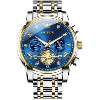 ราคา OLEVS OLEVS Quartz Business Men Watch Round dial Stainless Steel Watchband Wristwatch Chronograph (21019253997)