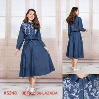 ราคา ขนาด Free size รอบอก 40 เดรสยีนส์ ชุดยีนส์สั้น ปักลายดอกไม้ด้านหน้า เป็นชุดติดกันจั้มเอว แบบสวยหรูมาก (7591982795)