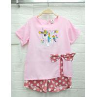 ราคา ชุดแฟชั่นเด็กผู้หญิง ชุดเซ็ทขาสั้น เสื้องานปักยูนิคอร์น (17448695853)