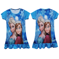 ราคา เสื้อผ้า เสื้อ ชุด เดรสเด็ก เด็กผู้หญิง เดรสเด็กผู้หญิง ลาย การ์ตูน เจ้าหญิง สีฟ้า สีชมพู สำหรับ อายุ 4 9 ขวบ เอลซ่า 2 Size S M L XL (7174582451)