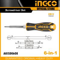 ราคา Ingco ไขควงสลับหัว 6 in 1 รุ่น AKISD0608 6 in 1 Screwdriver Set ไขควงสลับ ไขควงหัวสลับ ไขควงเปลี่ยนหัว ไขควงอเนกประสงค์ THT2506076 (17342240935)