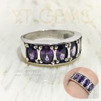 ราคา แหวนอเมทิสต์ แหวนเงินแท้ รมดำ พลอยอเมทิสต์ CZ YTG 11295 (11684068252)