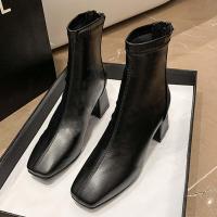 ราคา ꕥCatalog Accessoriesꕥ รองเท้าบูททรงหุ้มข้อ ส้นสูง 2 5 นิ้ว หัวเหลี่ยม 3 สี มีซิปด้านหลัง เบอร์ 35 39 112 (16830838368)