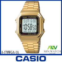 ราคา นาฬิกาผู้ชาย Casio รุ่น A 178WGA 1A สีทอง A 178WA 1A สีเงิน ของแท้100 ประกันศูนย์ CASIO 1 ปี จากร้าน MIN WATCH (1035814780)
