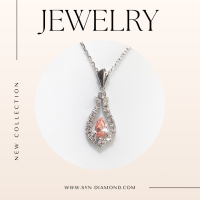 ราคา NEW Fancy vivid pink Diamond Pear Shape Diamond Drop Necklace สร้อยพร้อมจี้เพชร ใบเซอร์ IGI CVD Lab grown diamonds 200 (21193640997)