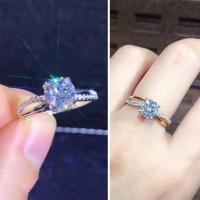 ราคา แหวนเงิน S925สีทองหรูหราเครื่องประดับแฟชั่นแหวนแต่งงานเหล็กกล้าผสมไทเทเนียมพลอยเทียมสำหรับผู้หญิง (19861436286)