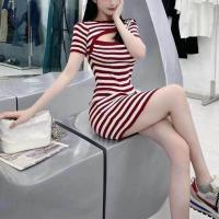 ราคา พร้อมส่ง เดรสไหมพรม เนื้อผ้านิ่มมากๆ ทรงเปิดอกเปิดใจ (19704087858)