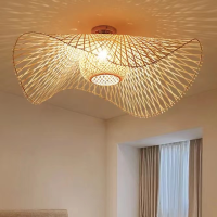 ราคา โคมไฟในร่ม E27ทำจากไม้ไผ่ไฟเพดานหวายโคมไฟติดเพดานสำหรับห้องนั่งเล่นตกแต่งบ้านและร้านอาหาร (19083143944)