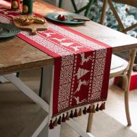 ราคา Christmas Table Runner with Tassels Yarn dyed Jacquard Xmas Snowman Table Cloth Table Runner for Dining Home Table Decoration (20064024893)