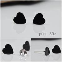 ราคา ต่างหูเงินแท้ 92 5 หัวใจดำ (986510731)