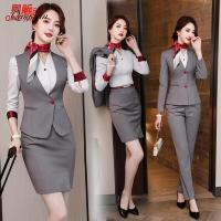 ราคา ชุดยูนิฟอร์มแอร์โฮสชุดทำงานชุดสูททางการสำหรับครูหญิงชุดทำงานช่างเสริมสวยเรียบหรูชุดทำงานแผนกต้อนรับส่วนหน้าโรงแรม (17458596142)