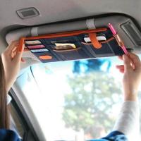 ราคา กระเป๋าสำหรับเก็บของตรงที่บังแดดใช้ได้ทั้งที่บังแดดแบบมีกระจก และไม่มีกระจก กระเป๋าเก็บของช่องบังแดดในรถ จัดระเบียบของใช้จุกจิกในรถยนต์ ช่องใส่นามบัตร คูปองส่วนลด การ์ดและบัตรต่างๆเพียบ มีช่องใส่ปากหร