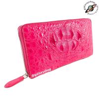 ราคา กระเป๋าสตางค์ซิปเดี่ยวใบยาวสีชมพู สไตล์ซิปรอบ หนังจระเข้แท้ หัวเต็ม ใส่ธนบัตร เหรียญ และใส่การ์ดได้มาก ควรค่าแก่การครอบครอง (6147148371)
