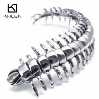 ราคา Kalen สร้อยข้อมือสแตนเลสรูปตะขาบแนวแฟชั่นร็อคสำหรับผู้ชายเครื่องประดับเครื่องประดับกำไลรูปสัตว์แนวพังก์สุดเท่ (17533324220)