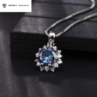 ราคา 3 Carats สร้อยคอจี้แซฟไฟร์มี3แกนสร้อยคอจี้ Moissanite ของขวัญวันหยุดเครื่องประดับปราณีต (14694807925)