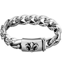 ราคา สร้อยข้อมือเงิน925สำหรับผู้ชายสร้อยข้อมือเงินลายทหารดอกไม้เงินสเตอร์ลิงปลั๊กย้อนยุคเงินสเตอร์ลิงเครื่องประดับแฟชั่นฮิปฮอปของผู้ชาย (20464079112)