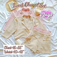 ราคา MG0039 เซ็ต 2ชิ้น ไซส์ใหญ่ ผ้าทอทวีต ชาแนล เสื้อครอปแขนยาว กางเกงขาสั้น สุดหรู คุณหนูไฮโซ สาวอวบ (19054484129)