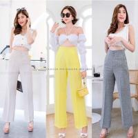 ราคา พร้อมส่ง กางเกงทรงกระบอกรุ่นชาแนล กระดุมปั้ม chanal เนื้อผ้าสวย มีน้ำหนักดี ใส่ง่าย ไม่ยับง่ายด้วย (16257919967)