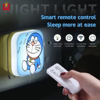 ราคา ไฟ led การ์ตูน KT Cat Doraemon ไฟ ไฟกลางคืน โคมไฟสวยๆ ไฟledตกเเต่งห้อง โคมไฟในห้องนอน ไฟติดผนังไรสาย รีโมทคอนโทรล สวิตช์ ไฟหัวเตียงนอน โคมไฟน (16695557835)