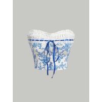 ราคา เสื้อเกาะอก แต่งโบว์ด้านหน้า มี2สี couqutte ୨୧ (20878357705)