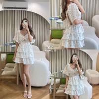 ราคา Sun dress มินิเดรสระบายขนมชั้น ลายดอก ชุดเดรสสงกรานต์ แฟชั่นฤดูร้อน (18507316210)
