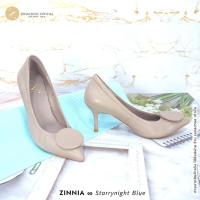 ราคา ทรงปกติ เปลี่ยนไซส์ได้ ไม่รับคืน Zenachoo รุ่น Zinnia สูง 3 นิ้ว รองเท้าหนังแกะแท้ หน้ากว้างไม่บีบเท้า หนังนิ่มมาก (20020664218)
