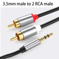 ราคา 1 3 2m RCA Audio 3 5mm Jack male Jack 2RCA to 2RCA Male Cable Double AUX RCA Y Splitter connector For Amplifier Audio Wire YB3LL (21098694296)