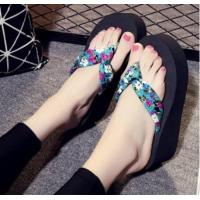 ราคา พร้อมส่ง รองเท้าแตะส้นเตารีด รองเท้าส้นตึก รองเท้าแตะผญ SWM013สีฟ้า (14377818397)