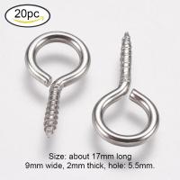 ราคา Beebeecraft 10 100 PC 304 สแตนเลสสกรูหมุดหมุดตาหมุดตะขอตาไก่สกรูเกลียวตะขอตะขอหมุด Bails สำหรับครึ่งเจาะลูกปัดเครื่องประดับทำ (15760587656)