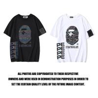 ราคา BAPE ผู้ชายเสื้อยืดสะท้อนแสงสี Ape หัวเสื้อยืดเสื้อลำลองเสื้อยืดผู้ชาย Black White M 3XL (7482611042)