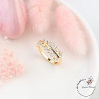 ราคา พร้อมส่ง แหวนใบมะกอก แหวนเพชรงานแฟชั่น แหวนเพชรCZ แหวนลายสวยๆ ใส่ติดนิ้ว ใส่ได้ทุกวัน (13313794606)