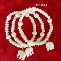 ราคา สร้อยข้อมือ ทำจากกระดูกช้างแท้100 ยืดได้ (19249848341)