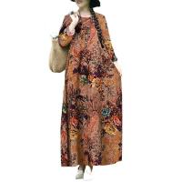 ราคา ZANZEA ชุดเดรสยาวผ้าฝ้ายลินินทรงหลวมสำหรับผู้หญิงวินเทจ (20595098218)