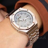 ราคา Casio G Shock GA 2110ET คัสต้อมชุดแต่ง Snless Steel AP Casioak สีเงิน หน้าปัดเทาล้วน (17466785557)