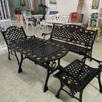 ราคา สินค้าสั่งทำ 7 14 วัน ชุดสนามอัลลอยด์ สีดำเขียนทอง เฟอร์นิเจอร์กลางแจ้ง 4 ที่นั่ง (12900216938)
