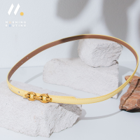 ราคา Morning Routine Chaine Parmesan Yellow Belt เข็มขัดหนังแท้ เข็มขัดผู้หญิง (11656080965)