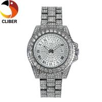 ราคา CLIBER 1Pc Ice Out Day Date Men Watch Luxury Diamond Silver Clock Hip Hop Stainless Steel Dual Calendar Waterproof Watches (16851209889)
