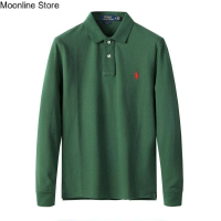 ราคา Moonline Store Original Ralph Laurens สีทึบโปโลผู้ชายเสื้อยืดปกแขนสั้นเสื้อโปโลผู้ชายแขนยาวผ้าฝ้ายปกเย็บปักถักร้อยขนาดเล็กที่มีสีสันโลโก้ขนาดใหญ่เสื้อยืดเสื้อโปโล (18170283975)