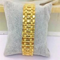 ราคา ทองโชคดี สร้อยข้อมือผู้ชายทอง24K สร้อยข้อมือรถถังสำหรับผู้ชายสร้อยข้อมือโซ่ไมอามี่คิวบาเครื่องประดับสร้อยข้อมือหนาชุบทอง (20148993575)